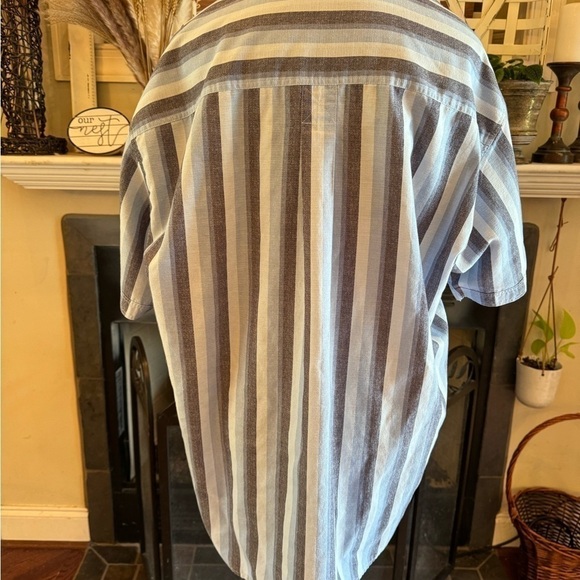 Gabbici Vintage Button Down Shirt Men Women Gray Blue Navy White Cotton Vacay - Picture 2 of 8